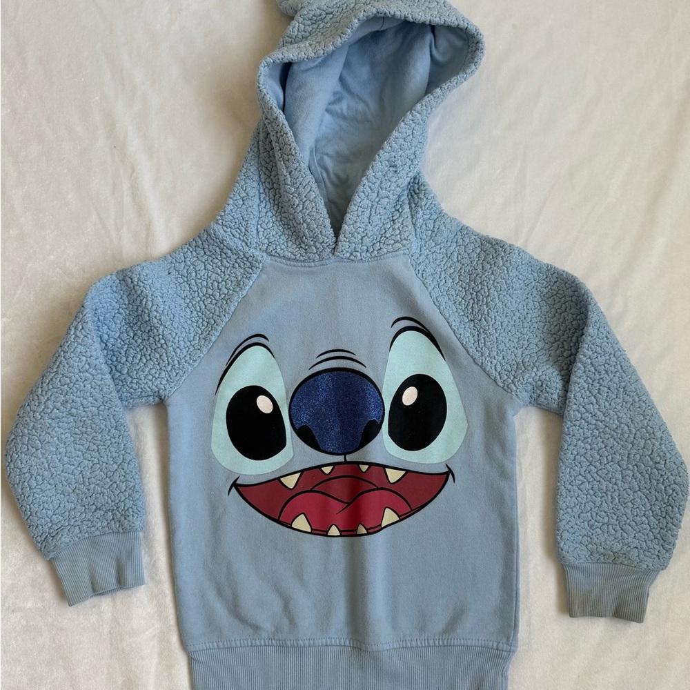 Disney Stitch Hoodie for Kids Lilo & Stitch Blue Jacket Sweater Size XS (4/5)